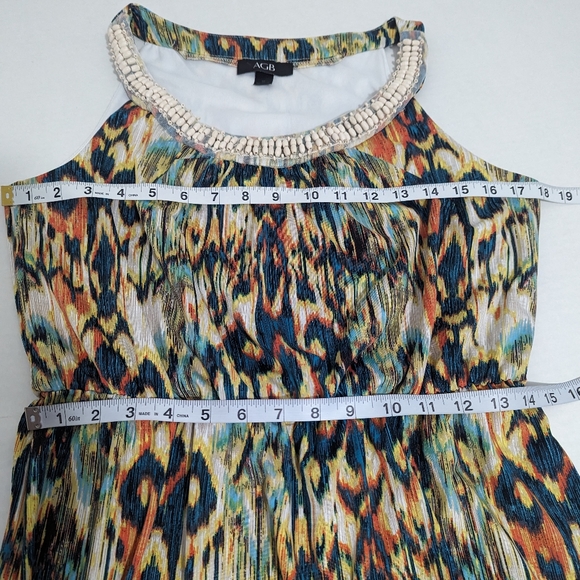 AGB Beaded Neckline Side Slit Maxi Dress Women's Size Medium - Picture 5 of 8